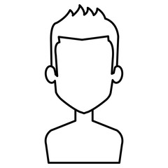 young man shirtless avatar character vector illustration design