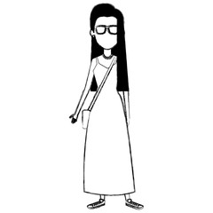 beautiful woman with handbag avatar character vector illustration design