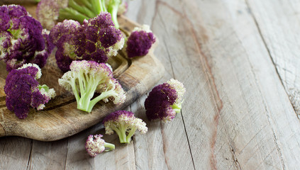 Fresh raw purple cauliflower