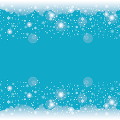Snowflakes seamless pattern. Snow falls background. Vector illustration. Seamless pattern on a blue background