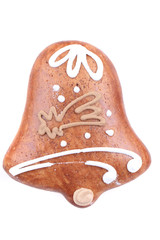 Fototapeta premium bell as christmas gingerbread isolated