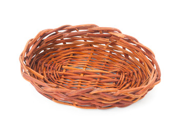 Obraz premium Wicker basket on white background