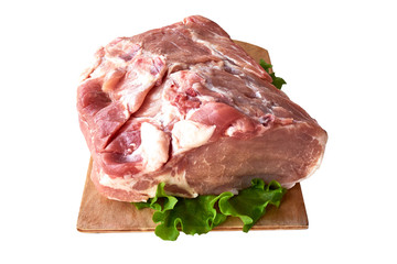 meat with herb parsley isolated on white