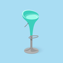 Bar stool. Bar chair. High chair. Bar interior design. Vector illustration