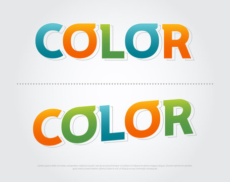 color colorful logo. color typography design with colorful Use as photo overlay, place to card, poster, prints. vector illustration