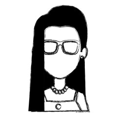beautiful woman avatar character vector illustration design