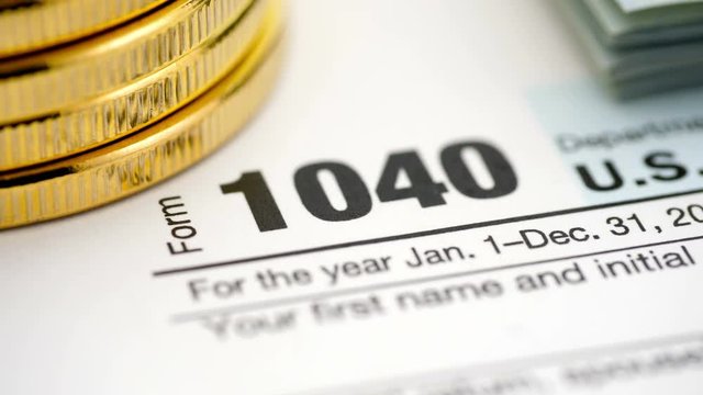 Tax Form 1040 close up. Shallow depth of field.
