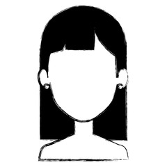 beautiful woman shirtless avatar character vector illustration design