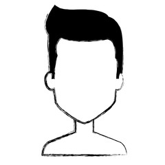 young man shirtless avatar character vector illustration design