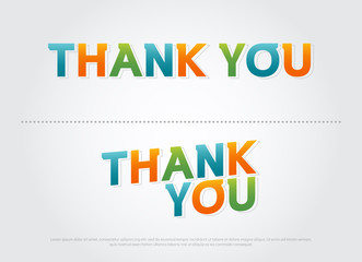 Thank you with modern font colorful design concept