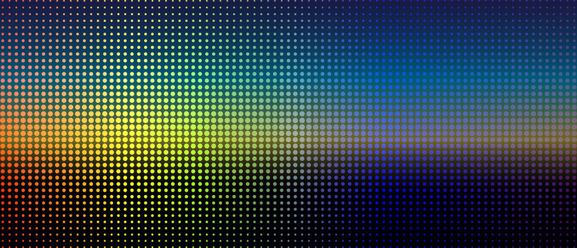 Abstract Digital Landscape of Colorful Dots. Futuristic Blur Background. 