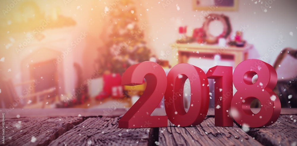 Poster composite image of digitally generated image of new year