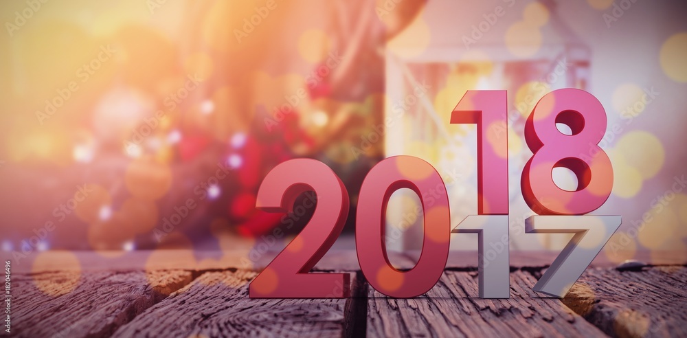 Poster composite image of old year replace by new