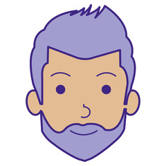 young man head avatar character vector illustration design