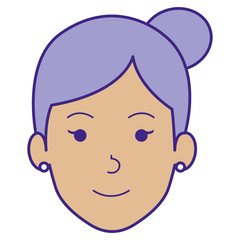 beautiful woman head avatar character vector illustration design