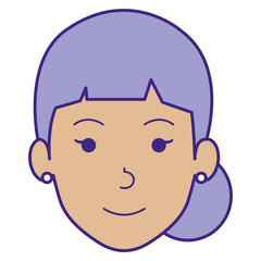 beautiful woman head avatar character vector illustration design