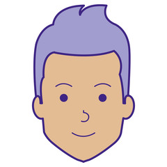 young man head avatar character vector illustration design