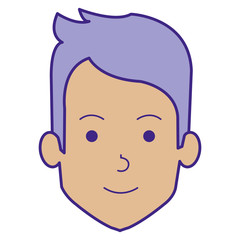 young man head avatar character vector illustration design