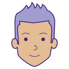 young man head avatar character vector illustration design