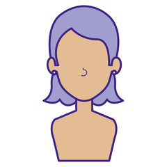 beautiful woman shirtless avatar character vector illustration design