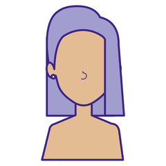 beautiful woman shirtless avatar character vector illustration design