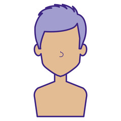 young man shirtless avatar character vector illustration design