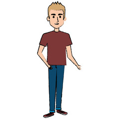 young man avatar character vector illustration design