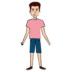 Fototapeta premium young man avatar character vector illustration design