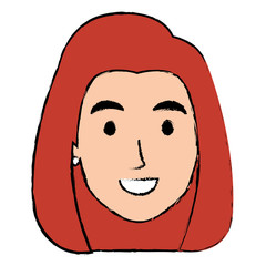 beautiful woman head avatar character vector illustration design