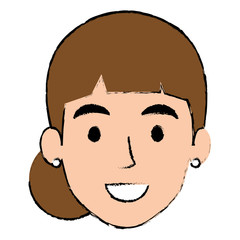 beautiful woman head avatar character vector illustration design