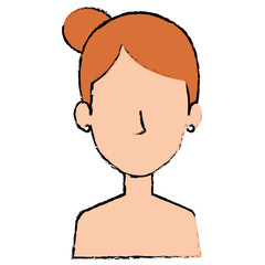 beautiful woman shirtless avatar character vector illustration design