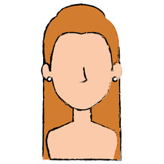 beautiful woman shirtless avatar character vector illustration design