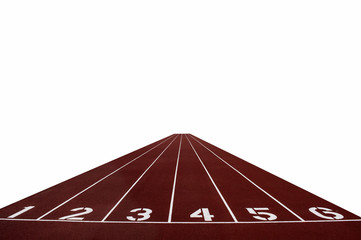 Athletic track on white background