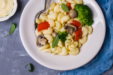 Traditional Italian pasta with vegetables