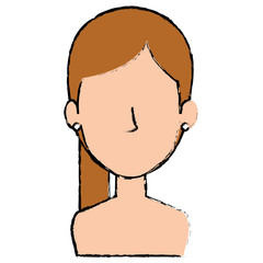 beautiful woman shirtless avatar character vector illustration design