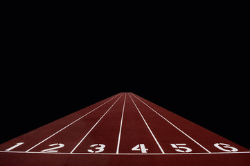 Athletic track on black background - 182047633