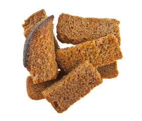 rye biscuits with beer isolated on white background