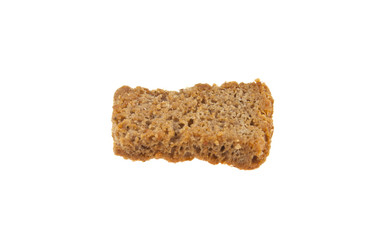 rye biscuits with beer isolated on white background
