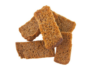 rye biscuits with beer isolated on white background