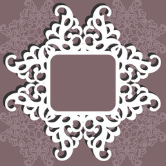 3D photo picture frame or round, went with ornament, kruger border, glabrous, the jury of the user, greeting, pill,postcard, template, vector