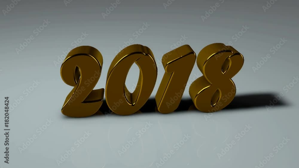 Poster 2018 new year text. abstract background with gold element.