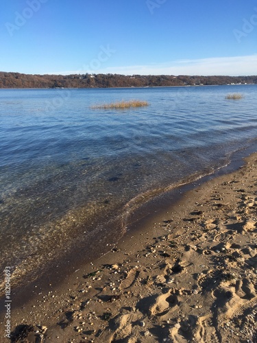 Beach On Long Island Sound In The Fall Ny Stock Photo And