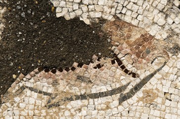 Mosaïque romaine à Milreu, Estói, Algarve, Portugal
