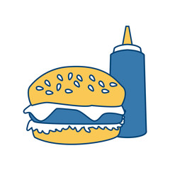 Hamburger fast food icon vector illustration graphic design