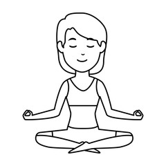 woman practicing yoga character vector illustration design