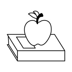 text book with apple vector illustration design
