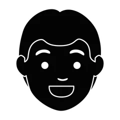 Fotobehang young man head avatar character vector illustration design © Gstudio