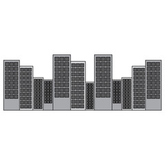 city skyline buildings icon image vector illustration design  grey color