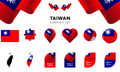 Taiwan complete set. Vector illustration.