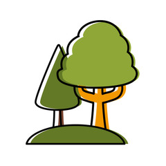 Trees nature ecology icon vector illustration graphic design